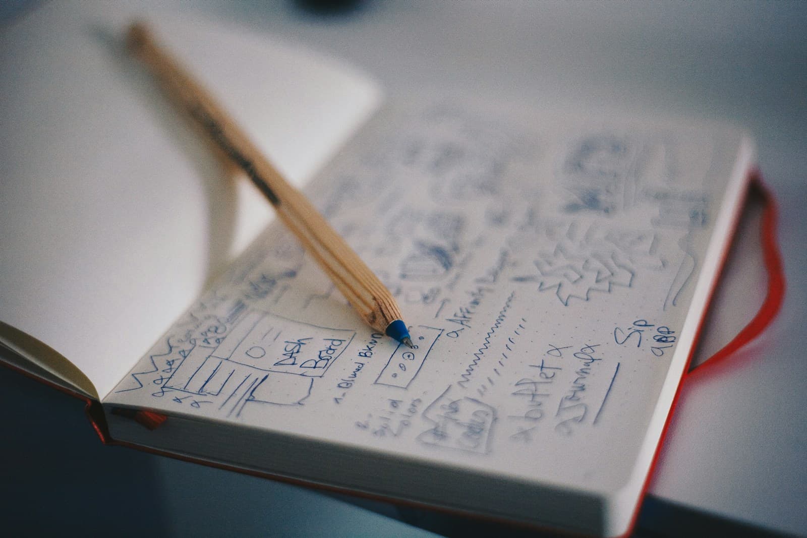 Field notes and interface sketches representing language documentation